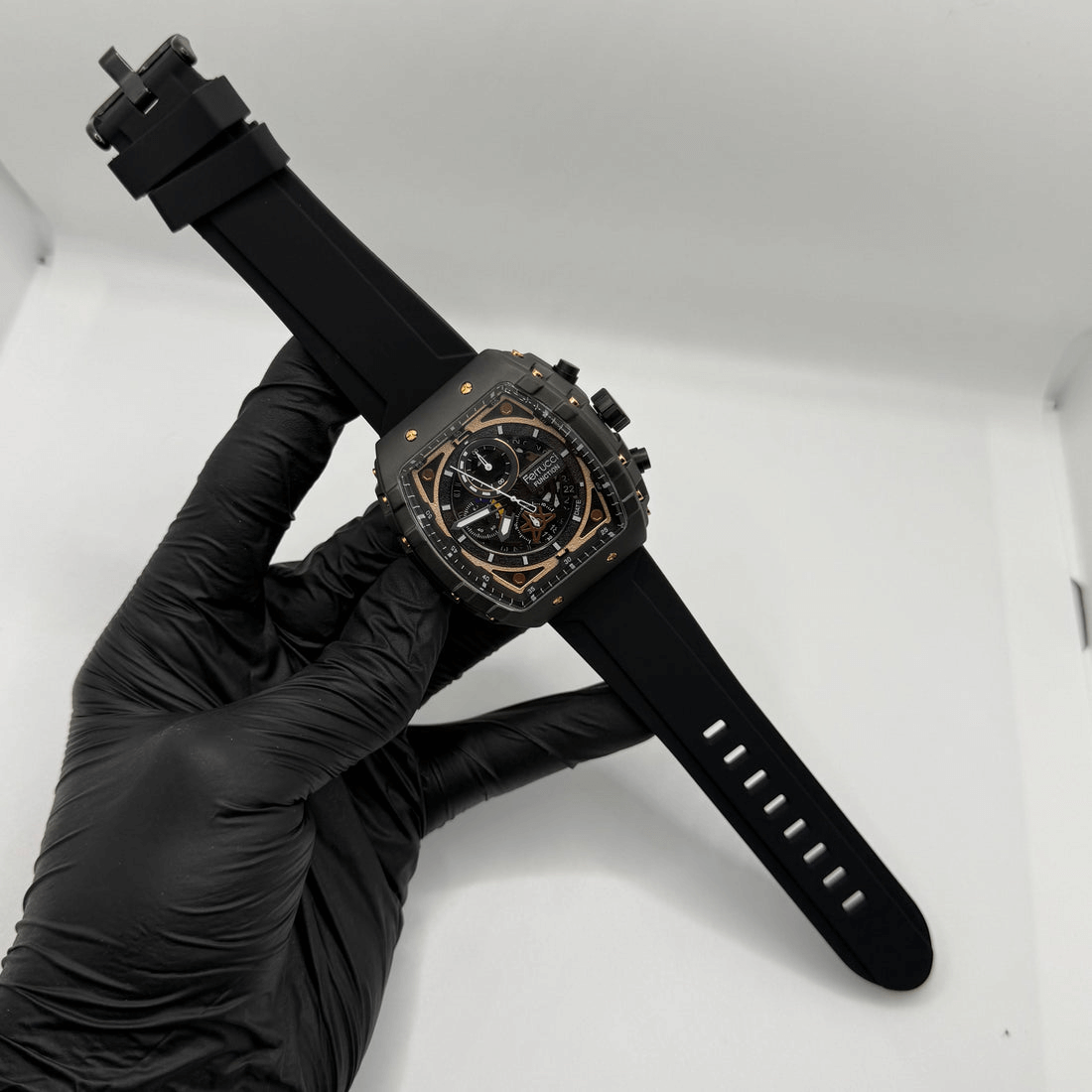 Ferrucci Stop watch black strap with 1 year warranty