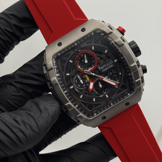 Ferrucci Stop watch red strap with 1 year warranty