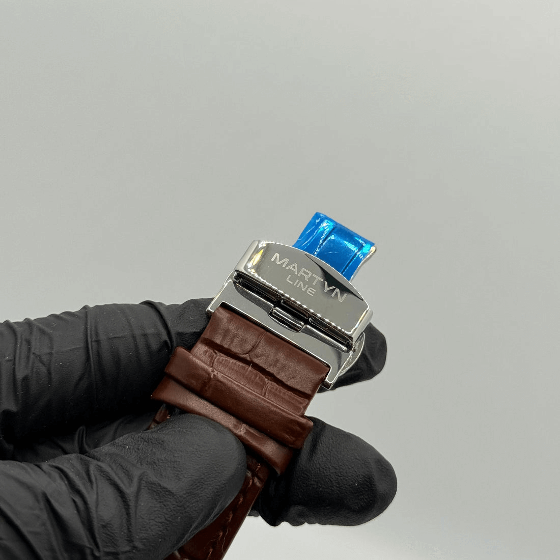 MARTIN white dial with brown leather strap watch