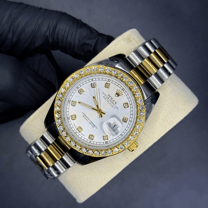 Rolex oyster perpetual truetone with white dial with date